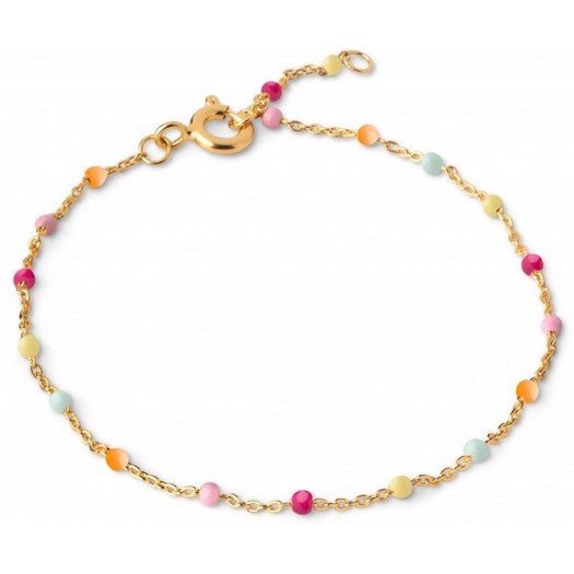 Enamel Copenhagen Lola Rainbow armbånd i forgyldt sølv 15,5+2 cm